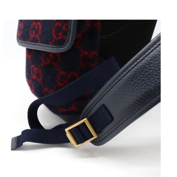 SOLD! Gucci Wool Monogram Backpack Like  New! 16.5 by 10.5 - Picture 11 of 12
